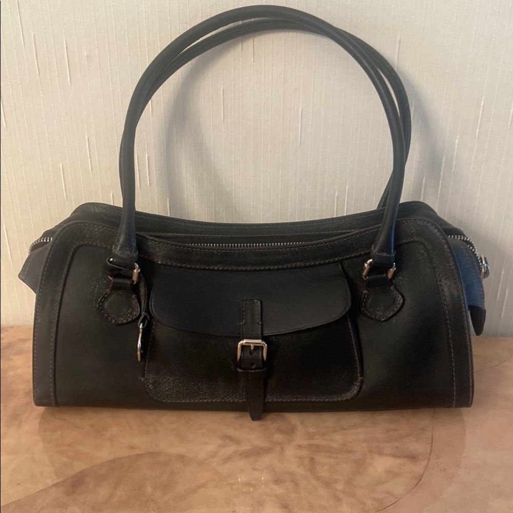 Dooney & Bourke Black Shoulder Bag with Classic Barrel Shape